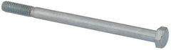 Value Collection - 5/16-18 UNC, 4-1/2" Length Under Head Hex Head Cap Screw - Partially Threaded, Grade 2 Steel, Zinc-Plated Finish, 1/2" Hex - USA Tool & Supply
