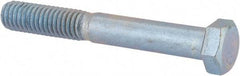 Value Collection - 3/8-16 UNC, 2-3/4" Length Under Head Hex Head Cap Screw - Partially Threaded, Grade 2 Steel, Zinc-Plated Finish, 9/16" Hex - USA Tool & Supply