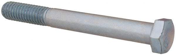 Value Collection - 3/8-16 UNC, 3-1/4" Length Under Head Hex Head Cap Screw - Partially Threaded, Grade 2 Steel, Zinc-Plated Finish, 9/16" Hex - USA Tool & Supply