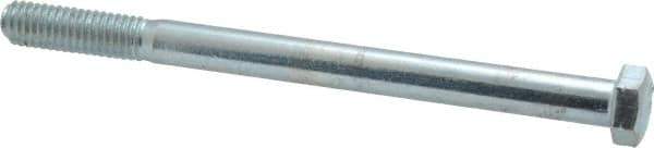 Value Collection - 3/8-16 UNC, 5" Length Under Head Hex Head Cap Screw - Partially Threaded, Grade 2 Steel, Zinc-Plated Finish, 9/16" Hex - USA Tool & Supply