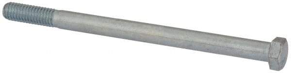 Value Collection - 3/8-16 UNC, 5-1/2" Length Under Head Hex Head Cap Screw - Partially Threaded, Grade 2 Steel, Zinc-Plated Finish, 9/16" Hex - USA Tool & Supply