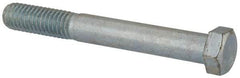 Value Collection - 7/16-14 UNC, 3-1/2" Length Under Head Hex Head Cap Screw - Partially Threaded, Grade 2 Steel, Zinc-Plated Finish, 5/8" Hex - USA Tool & Supply