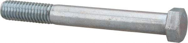 Value Collection - 7/16-14 UNC, 3-3/4" Length Under Head Hex Head Cap Screw - Partially Threaded, Grade 2 Steel, Zinc-Plated Finish, 5/8" Hex - USA Tool & Supply