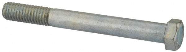 Value Collection - 7/16-14 UNC, 4" Length Under Head Hex Head Cap Screw - Partially Threaded, Grade 2 Steel, Zinc-Plated Finish, 5/8" Hex - USA Tool & Supply