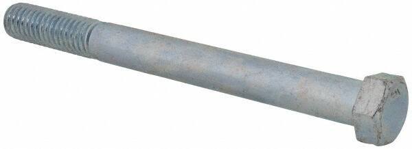 Value Collection - 7/16-14 UNC, 4-1/2" Length Under Head Hex Head Cap Screw - Partially Threaded, Grade 2 Steel, Zinc-Plated Finish, 5/8" Hex - USA Tool & Supply