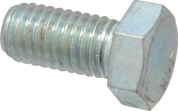 Value Collection - 1/2-13 UNC, 1" Length Under Head Hex Head Cap Screw - Fully Threaded, Grade 2 Steel, Zinc-Plated Finish, 3/4" Hex - USA Tool & Supply