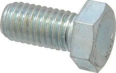 Value Collection - 1/2-13 UNC, 1" Length Under Head Hex Head Cap Screw - Fully Threaded, Grade 2 Steel, Zinc-Plated Finish, 3/4" Hex - USA Tool & Supply