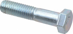 Value Collection - 1/2-13 UNC, 2-1/4" Length Under Head Hex Head Cap Screw - Partially Threaded, Grade 2 Steel, Zinc-Plated Finish, 3/4" Hex - USA Tool & Supply