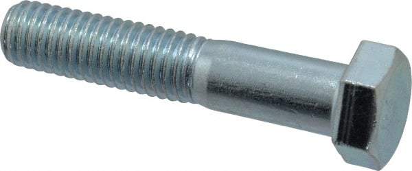 Value Collection - 1/2-13 UNC, 2-1/2" Length Under Head Hex Head Cap Screw - Partially Threaded, Grade 2 Steel, Zinc-Plated Finish, 3/4" Hex - USA Tool & Supply