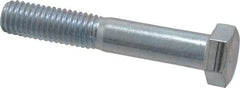 Value Collection - 1/2-13 UNC, 3" Length Under Head Hex Head Cap Screw - Partially Threaded, Grade 2 Steel, Zinc-Plated Finish, 3/4" Hex - USA Tool & Supply