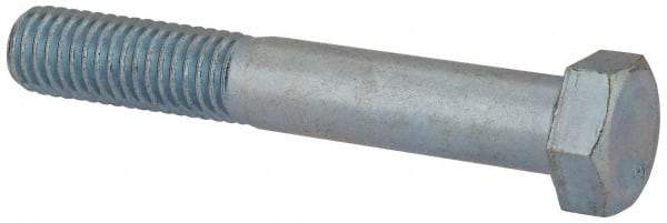 Value Collection - 1/2-13 UNC, 3-1/4" Length Under Head Hex Head Cap Screw - Partially Threaded, Grade 2 Steel, Zinc-Plated Finish, 3/4" Hex - USA Tool & Supply