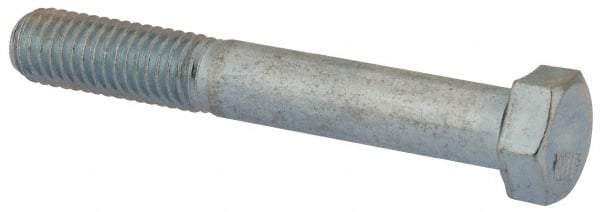 Value Collection - 1/2-13 UNC, 3-1/2" Length Under Head Hex Head Cap Screw - Partially Threaded, Grade 2 Steel, Zinc-Plated Finish, 3/4" Hex - USA Tool & Supply