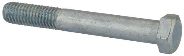 Value Collection - 1/2-13 UNC, 3-3/4" Length Under Head Hex Head Cap Screw - Partially Threaded, Grade 2 Steel, Zinc-Plated Finish, 3/4" Hex - USA Tool & Supply