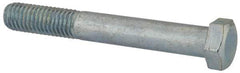Value Collection - 1/2-13 UNC, 3-3/4" Length Under Head Hex Head Cap Screw - Partially Threaded, Grade 2 Steel, Zinc-Plated Finish, 3/4" Hex - USA Tool & Supply