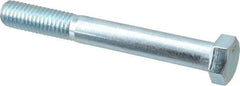 Value Collection - 1/2-13 UNC, 4" Length Under Head Hex Head Cap Screw - Partially Threaded, Grade 2 Steel, Zinc-Plated Finish, 3/4" Hex - USA Tool & Supply