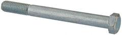 Value Collection - 1/2-13 UNC, 5" Length Under Head Hex Head Cap Screw - Partially Threaded, Grade 2 Steel, Zinc-Plated Finish, 3/4" Hex - USA Tool & Supply