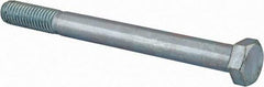 Value Collection - 1/2-13 UNC, 5-1/2" Length Under Head Hex Head Cap Screw - Partially Threaded, Grade 2 Steel, Zinc-Plated Finish, 3/4" Hex - USA Tool & Supply