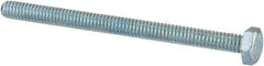 Value Collection - 1/4-20 UNC, 3-1/2" Length Under Head Hex Head Cap Screw - Fully Threaded, Grade 2 Steel, Zinc-Plated Finish, 7/16" Hex - USA Tool & Supply