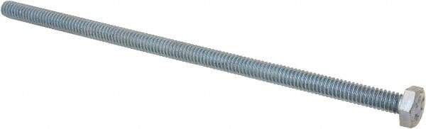 Value Collection - 1/4-20 UNC, 6" Length Under Head Hex Head Cap Screw - Fully Threaded, Grade 2 Steel, Zinc-Plated Finish, 7/16" Hex - USA Tool & Supply
