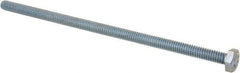 Value Collection - 1/4-20 UNC, 6" Length Under Head Hex Head Cap Screw - Fully Threaded, Grade 2 Steel, Zinc-Plated Finish, 7/16" Hex - USA Tool & Supply