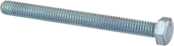 Value Collection - 5/16-18 UNC, 3-1/2" Length Under Head Hex Head Cap Screw - Fully Threaded, Grade 2 Steel, Zinc-Plated Finish, 1/2" Hex - USA Tool & Supply