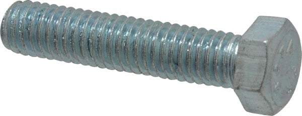 Value Collection - 3/8-16 UNC, 1-3/4" Length Under Head Hex Head Cap Screw - Fully Threaded, Grade 2 Steel, Zinc-Plated Finish, 9/16" Hex - USA Tool & Supply