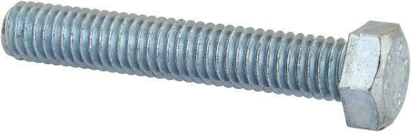 Value Collection - 3/8-16 UNC, 2-1/4" Length Under Head Hex Head Cap Screw - Fully Threaded, Grade 2 Steel, Zinc-Plated Finish, 9/16" Hex - USA Tool & Supply