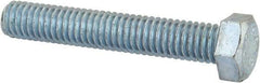 Value Collection - 3/8-16 UNC, 2-1/4" Length Under Head Hex Head Cap Screw - Fully Threaded, Grade 2 Steel, Zinc-Plated Finish, 9/16" Hex - USA Tool & Supply