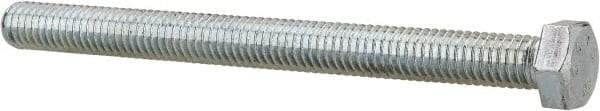 Value Collection - 3/8-16 UNC, 4-1/2" Length Under Head Hex Head Cap Screw - Fully Threaded, Grade 2 Steel, Zinc-Plated Finish, 9/16" Hex - USA Tool & Supply