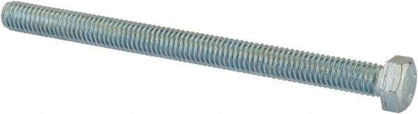 Value Collection - 3/8-16 UNC, 5" Length Under Head Hex Head Cap Screw - Fully Threaded, Grade 2 Steel, Zinc-Plated Finish, 9/16" Hex - USA Tool & Supply