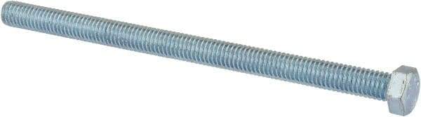 Value Collection - 3/8-16 UNC, 6" Length Under Head Hex Head Cap Screw - Fully Threaded, Grade 2 Steel, Zinc-Plated Finish, 9/16" Hex - USA Tool & Supply
