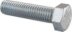 Value Collection - 1/2-13 UNC, 2" Length Under Head Hex Head Cap Screw - Fully Threaded, Grade 2 Steel, Zinc-Plated Finish, 3/4" Hex - USA Tool & Supply