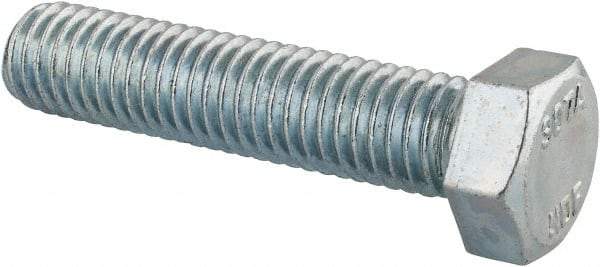 Value Collection - 1/2-13 UNC, 2-1/4" Length Under Head Hex Head Cap Screw - Fully Threaded, Grade 2 Steel, Zinc-Plated Finish, 3/4" Hex - USA Tool & Supply