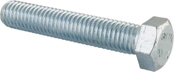 Value Collection - 1/2-13 UNC, 2-3/4" Length Under Head Hex Head Cap Screw - Fully Threaded, Grade 2 Steel, Zinc-Plated Finish, 3/4" Hex - USA Tool & Supply
