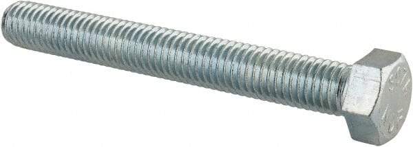 Value Collection - 1/2-13 UNC, 4" Length Under Head Hex Head Cap Screw - Fully Threaded, Grade 2 Steel, Zinc-Plated Finish, 3/4" Hex - USA Tool & Supply