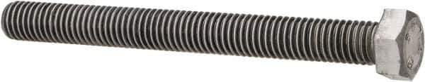 Value Collection - 1/2-13 UNC, 5" Length Under Head Hex Head Cap Screw - Fully Threaded, Grade 2 Steel, Zinc-Plated Finish, 3/4" Hex - USA Tool & Supply