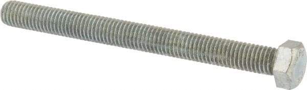 Value Collection - 1/2-13 UNC, 5-1/2" Length Under Head Hex Head Cap Screw - Fully Threaded, Grade 2 Steel, Zinc-Plated Finish, 3/4" Hex - USA Tool & Supply
