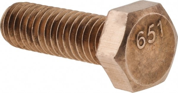 Hex Head Cap Screw: 1/2-13 x 1″ Silicon Bronze, 3/4″ Hex