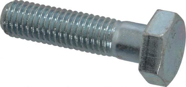 Value Collection - M10x1.50mm Metric Coarse, 40mm Length Under Head Hex Head Cap Screw - Partially Threaded, Grade 8.8 Steel, Zinc-Plated Finish, 17mm Hex - USA Tool & Supply