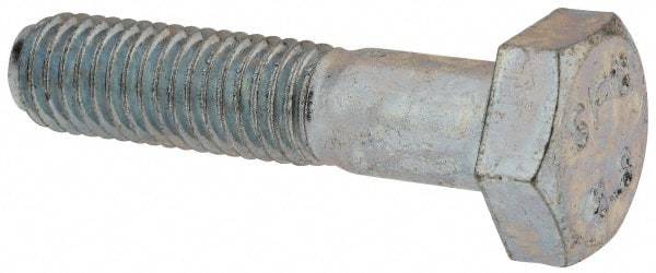 Value Collection - M10x1.50mm Metric Coarse, 45mm Length Under Head Hex Head Cap Screw - Partially Threaded, Grade 8.8 Steel, Zinc-Plated Finish, 17mm Hex - USA Tool & Supply
