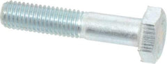Value Collection - M10x1.50mm Metric Coarse, 50mm Length Under Head Hex Head Cap Screw - Partially Threaded, Grade 8.8 Steel, Zinc-Plated Finish, 17mm Hex - USA Tool & Supply