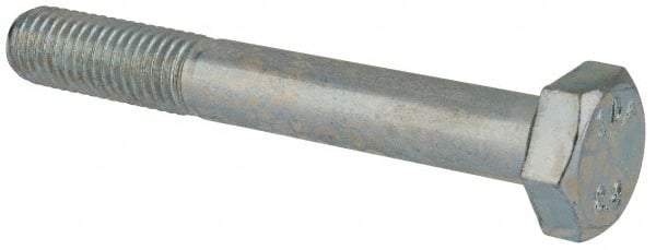 Value Collection - M10x1.50mm Metric Coarse, 75mm Length Under Head Hex Head Cap Screw - Partially Threaded, Grade 8.8 Steel, Zinc-Plated Finish, 17mm Hex - USA Tool & Supply