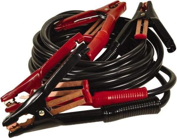 Associated Equipment - 15 Ft. Long, 500 Amperage Rating, Heavy Duty Booster Cable - Black & Red, 5 AWG Wire Guage - USA Tool & Supply