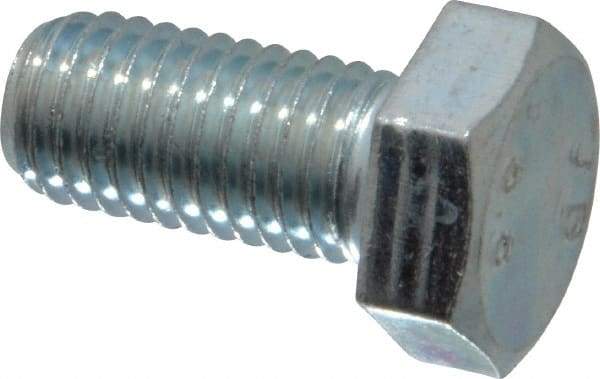 Value Collection - M12x1.75mm Metric Coarse, 25mm Length Under Head Hex Head Cap Screw - Fully Threaded, Grade 8.8 Steel, Zinc-Plated Finish, 19mm Hex - USA Tool & Supply