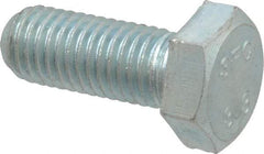 Value Collection - M12x1.75mm Metric Coarse, 30mm Length Under Head Hex Head Cap Screw - Fully Threaded, Grade 8.8 Steel, Zinc-Plated Finish, 19mm Hex - USA Tool & Supply