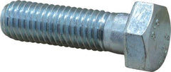 Value Collection - M12x1.75mm Metric Coarse, 40mm Length Under Head Hex Head Cap Screw - Partially Threaded, Grade 8.8 Steel, Zinc-Plated Finish, 19mm Hex - USA Tool & Supply