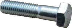 Value Collection - M12x1.75mm Metric Coarse, 50mm Length Under Head Hex Head Cap Screw - Partially Threaded, Grade 8.8 Steel, Zinc-Plated Finish, 19mm Hex - USA Tool & Supply