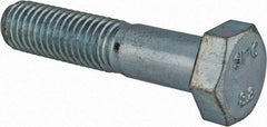 Value Collection - M12x1.75mm Metric Coarse, 55mm Length Under Head Hex Head Cap Screw - Partially Threaded, Grade 8.8 Steel, Zinc-Plated Finish, 19mm Hex - USA Tool & Supply