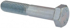 Value Collection - M12x1.75mm Metric Coarse, 65mm Length Under Head Hex Head Cap Screw - Partially Threaded, Grade 8.8 Steel, Zinc-Plated Finish, 19mm Hex - USA Tool & Supply