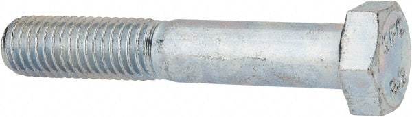 Value Collection - M12x1.75mm Metric Coarse, 70mm Length Under Head Hex Head Cap Screw - Partially Threaded, Grade 8.8 Steel, Zinc-Plated Finish, 19mm Hex - USA Tool & Supply